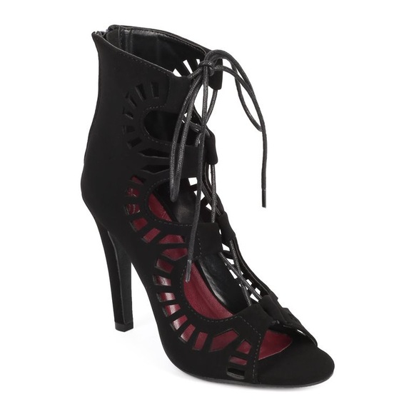 - Delicious DC74 Women Nubuck Peep Toe Gilly Tie Hollow Out Gladiator Boot… - Picture 8 of 11